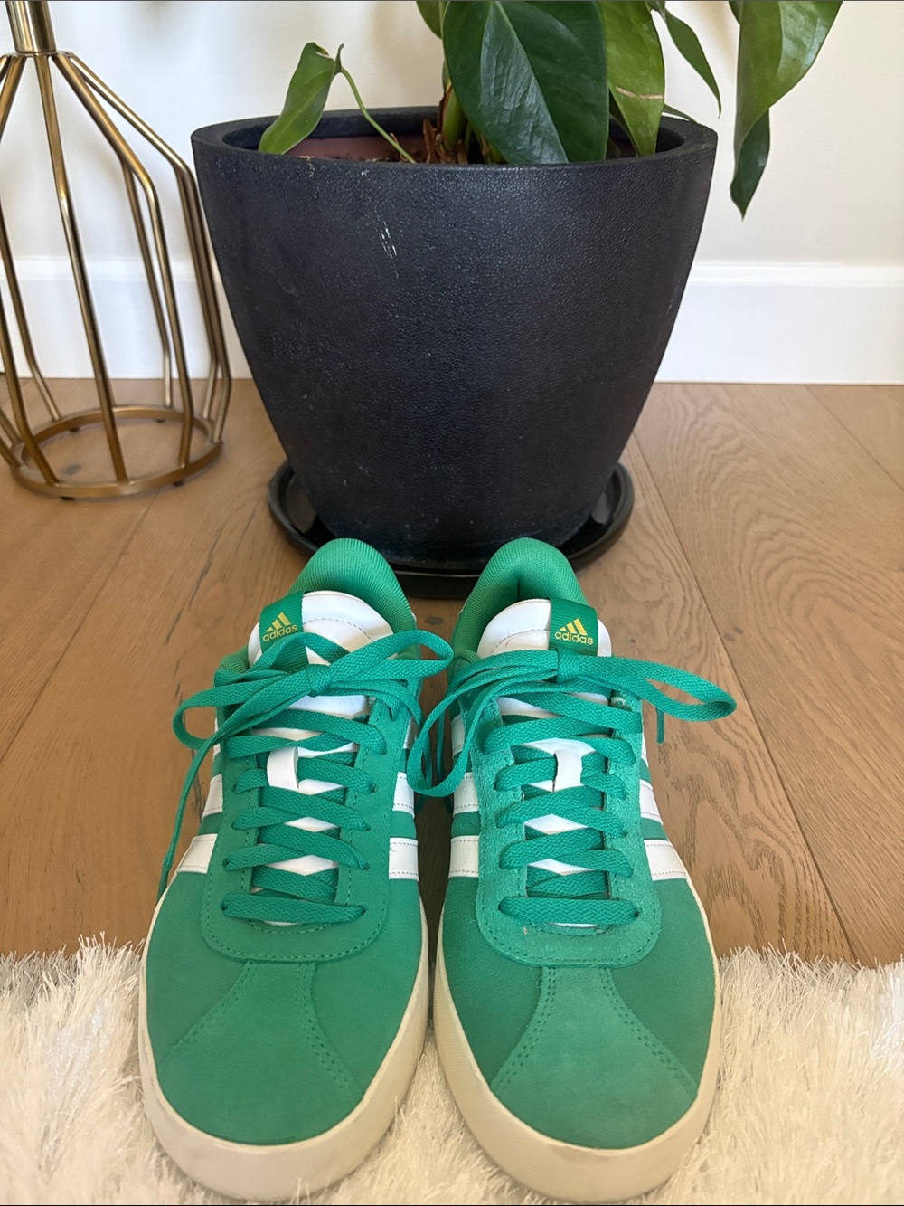 adidas Green & White Retro Low-Top Trainers